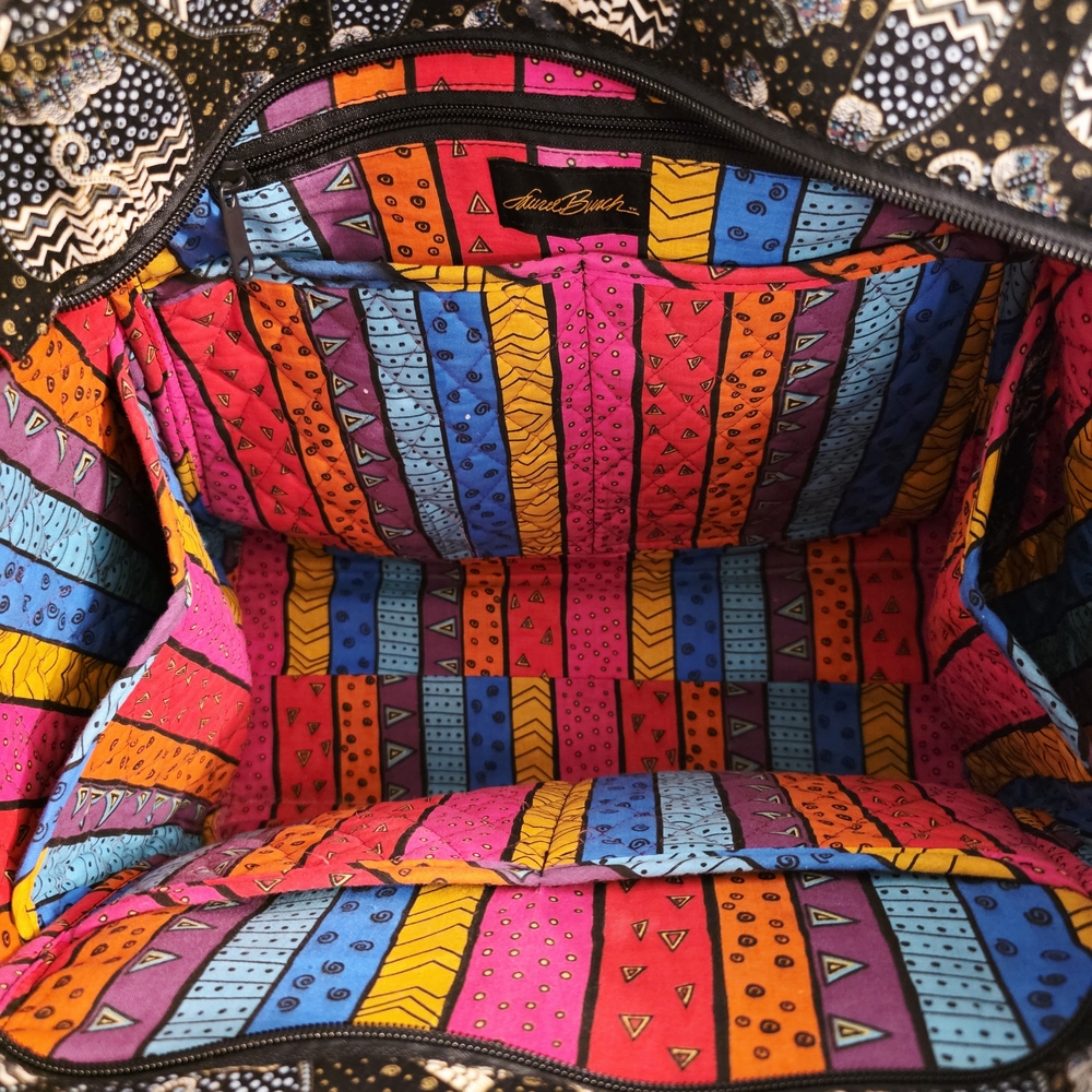 Laurel Burch Quilted Cat Print Large Tote Bag - Picture 6 of 14